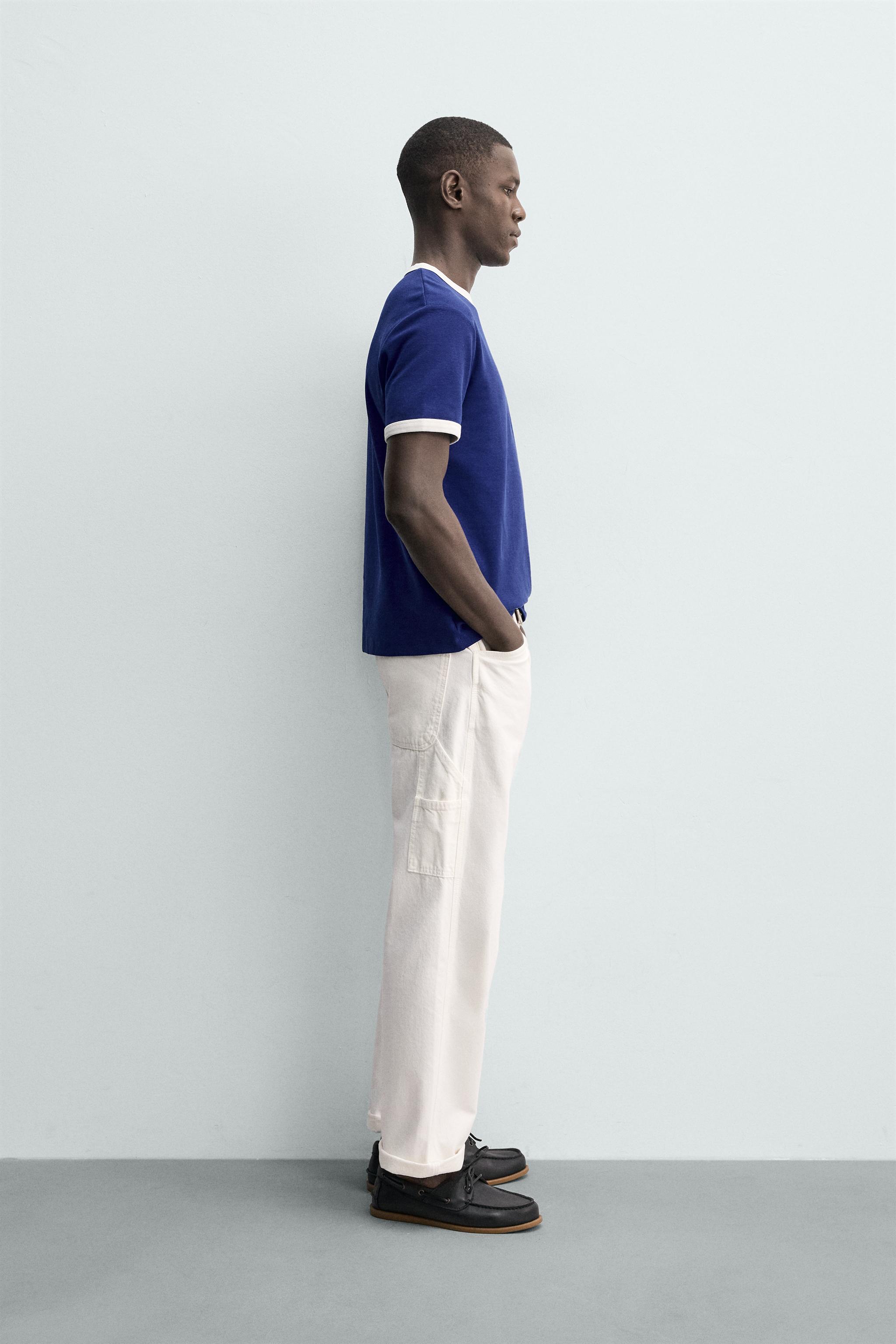 BASIC CONTRAST RIB T-SHIRT